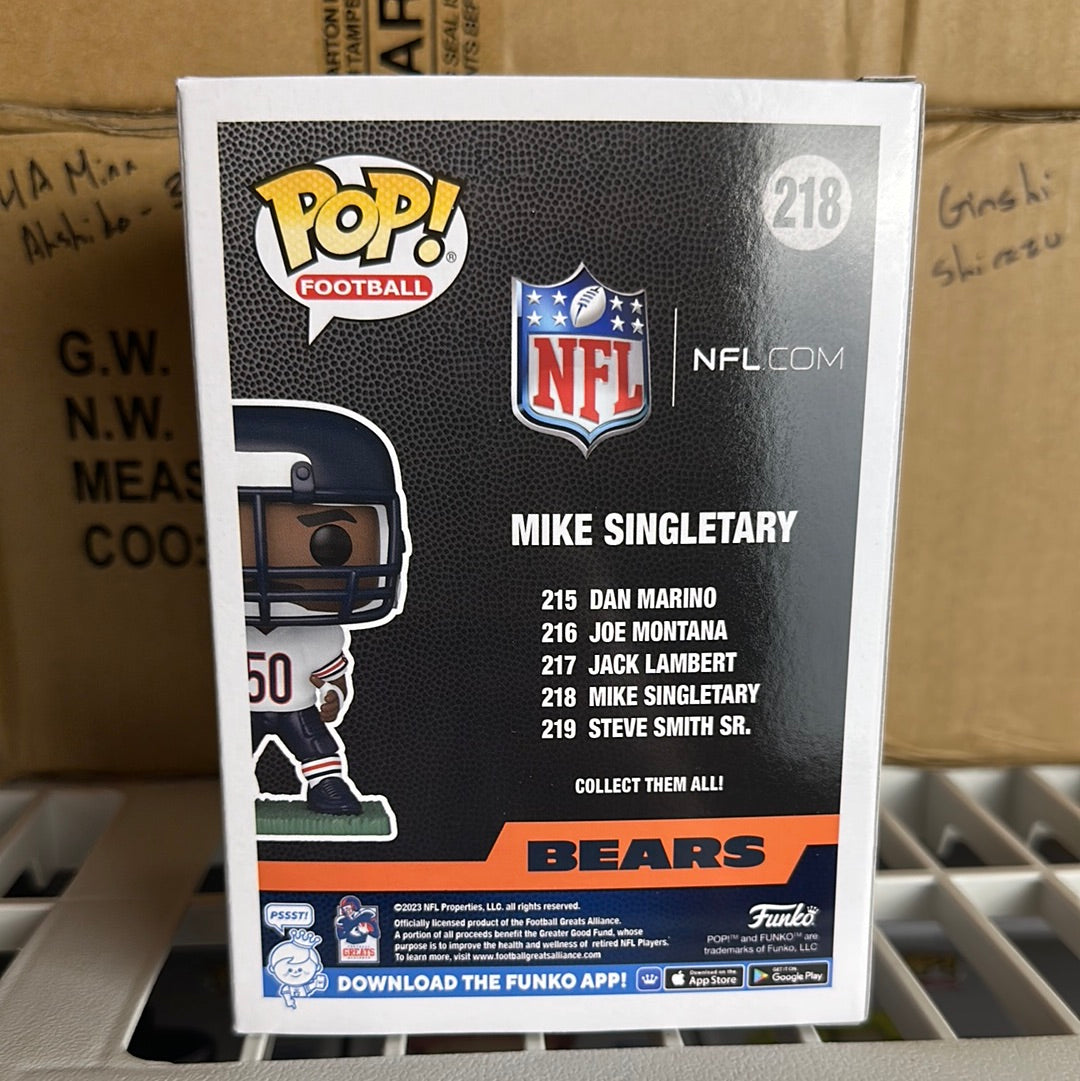 Funko POP! NFL Legends Mike Singletary Chicago Bears Figure #218!