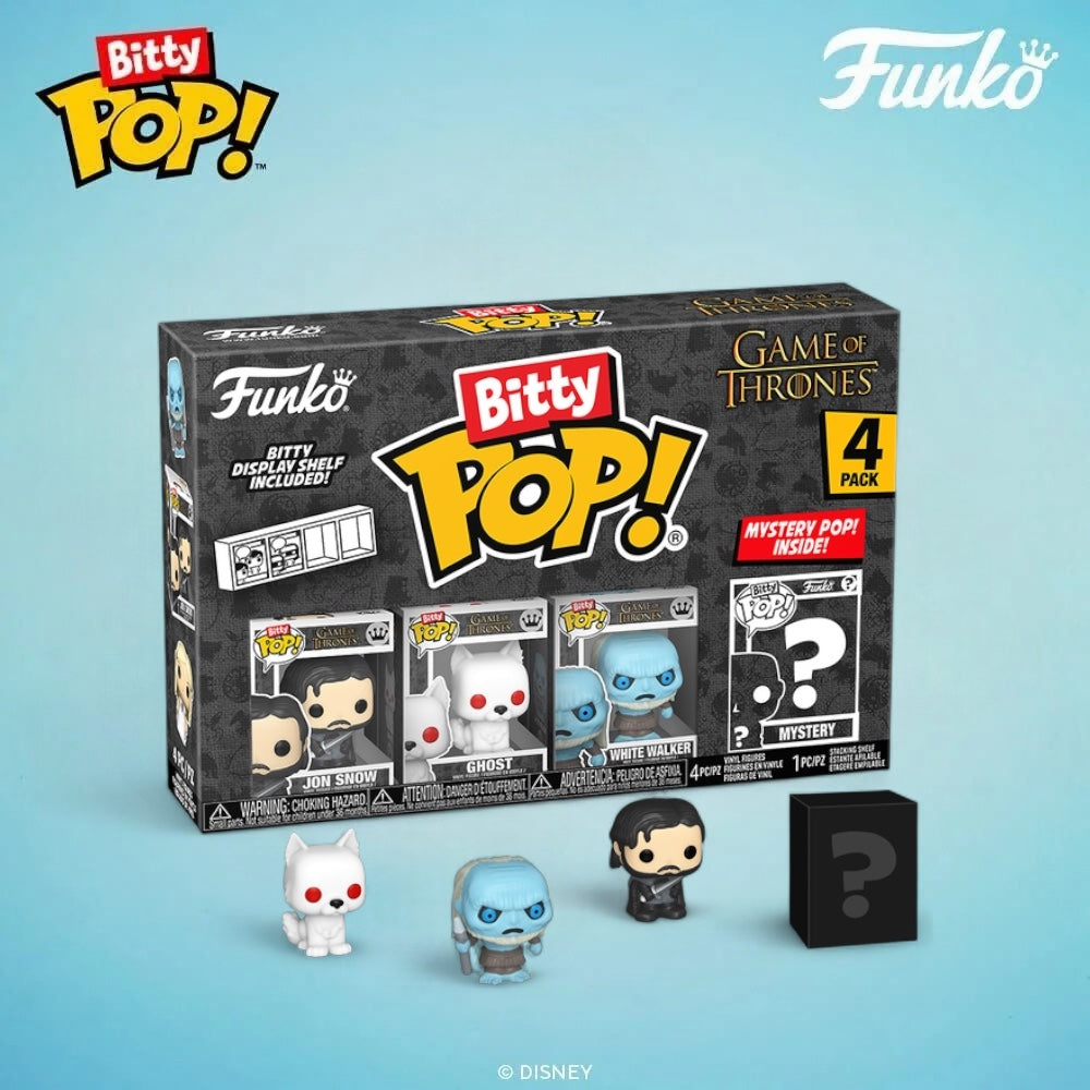 Funko Bitty Pop! Set Game of Thrones Jon Snow, Ghost, & White Walker with Mystery Pop!