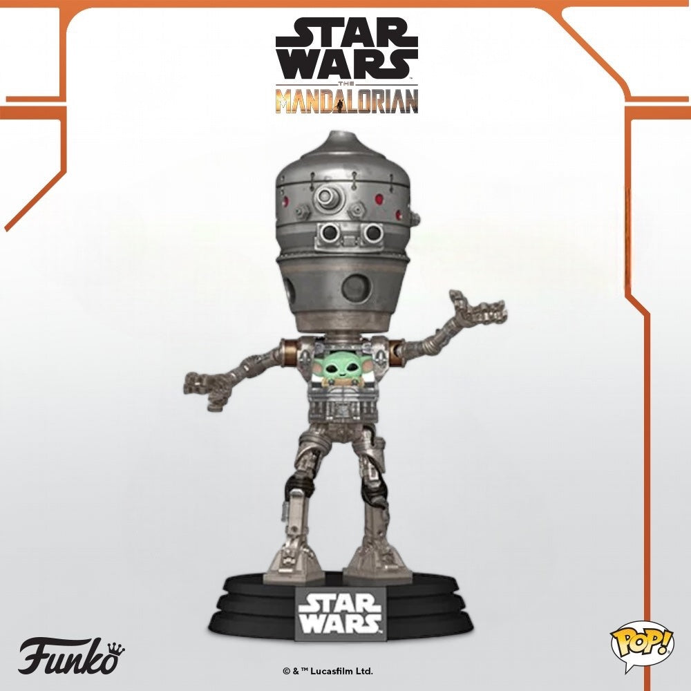 Funko Pop! Deluxe Star Wars Mandalorian IG-12 with Grogu