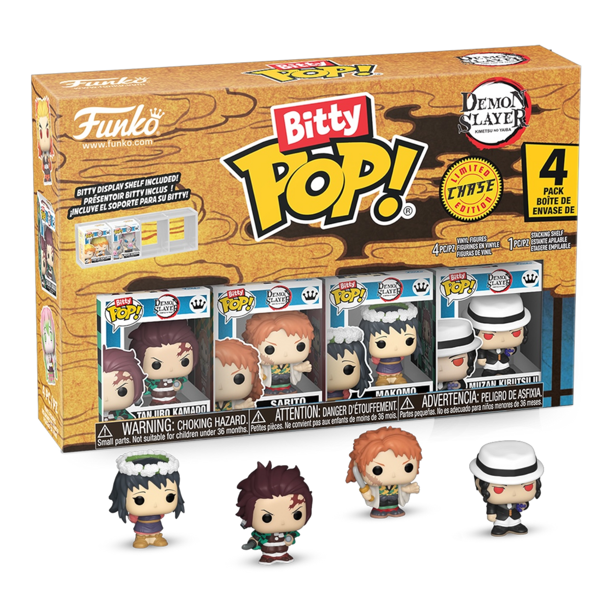 Funko Bitty Pop! Anime Demon Slayer Tanjiro, Sabito, Makomo & Muzan Kibutsuji
