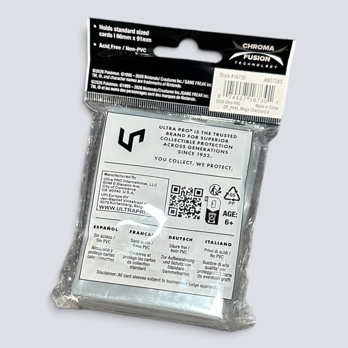 Ultra Pro Sleeves Pokemon Mega Charizard X 65 CT