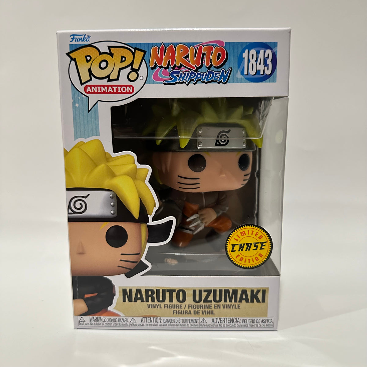 Funko POP! Anime Naruto Uzumaki with Kunai & Shuriken Metallic Chase #1843!