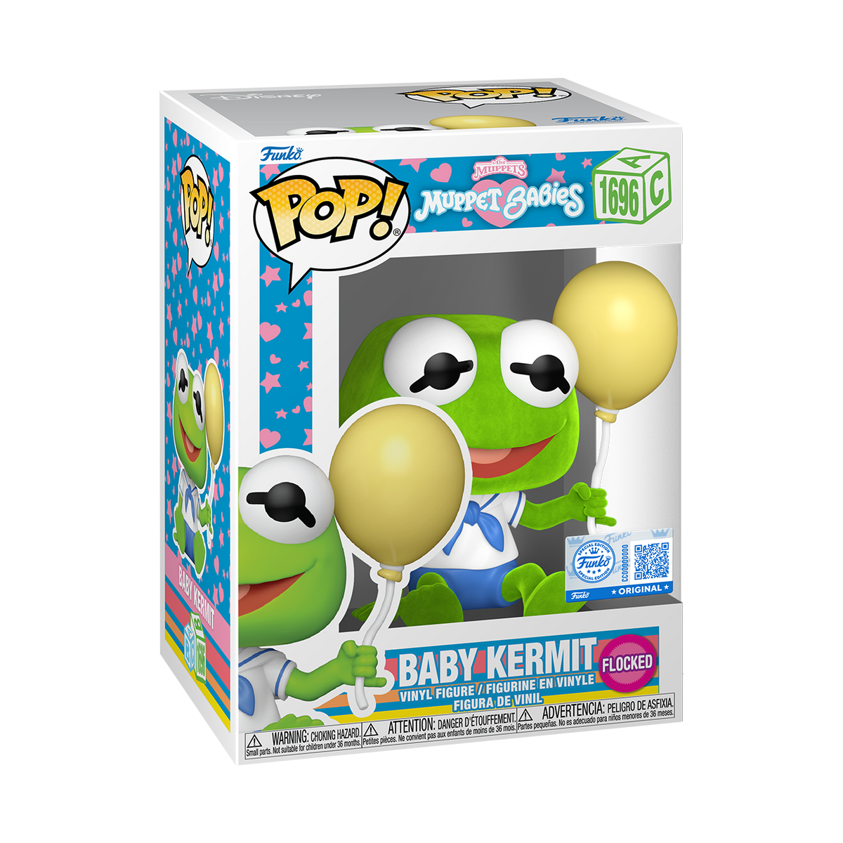 Funko POP! Disney The Muppets Flocked Baby Kermit Exclusive Figure #1696!