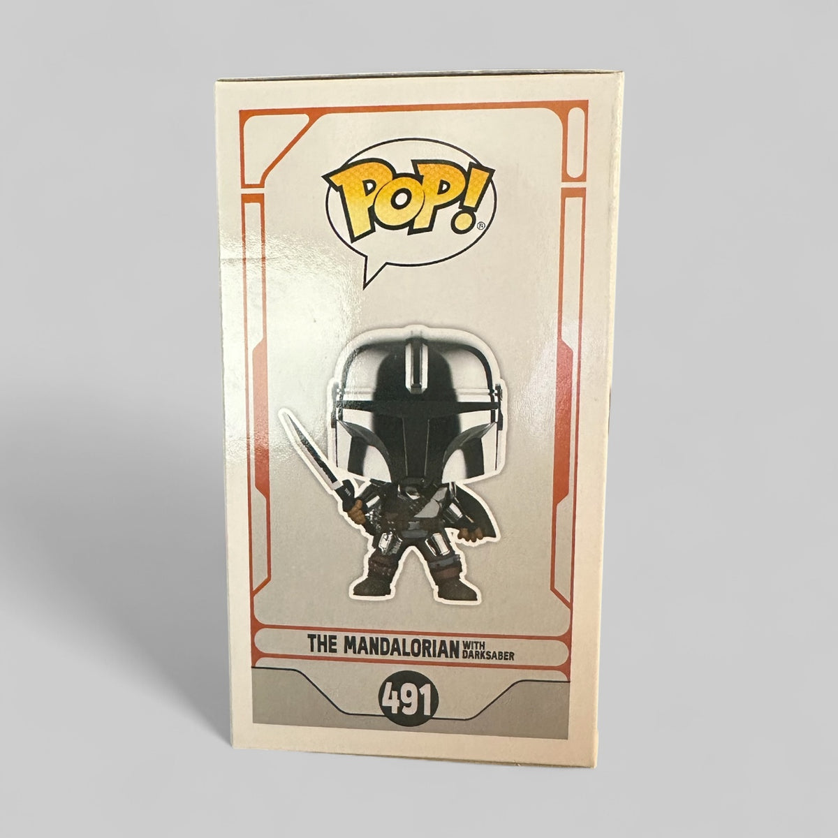 Funko POP! Star Wars Mandalorian With Dark Saber Exclusive Glow Figure #491!