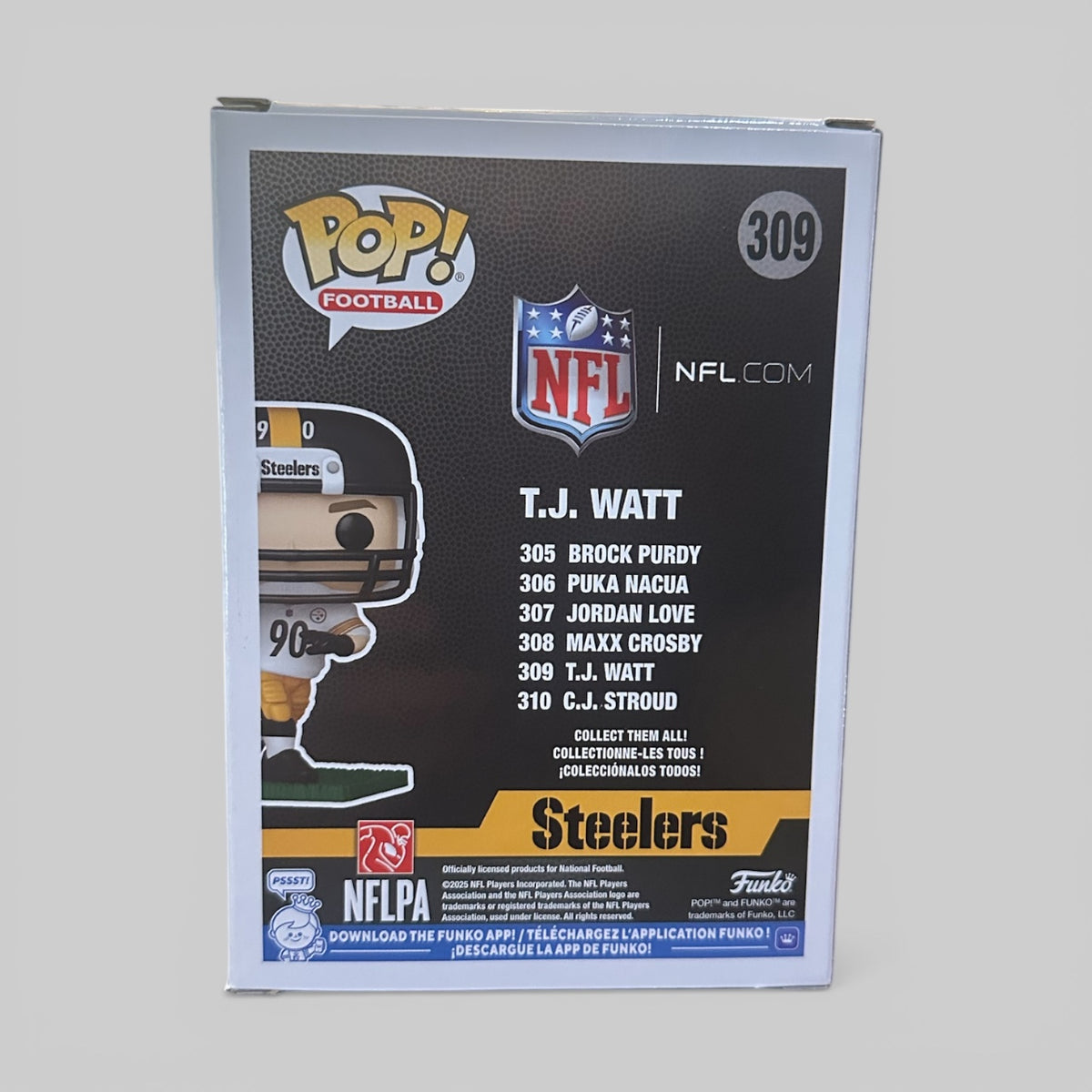 Funko Pop! NFL Football TJ Watt Pittsburgh Steelers Figure #309!