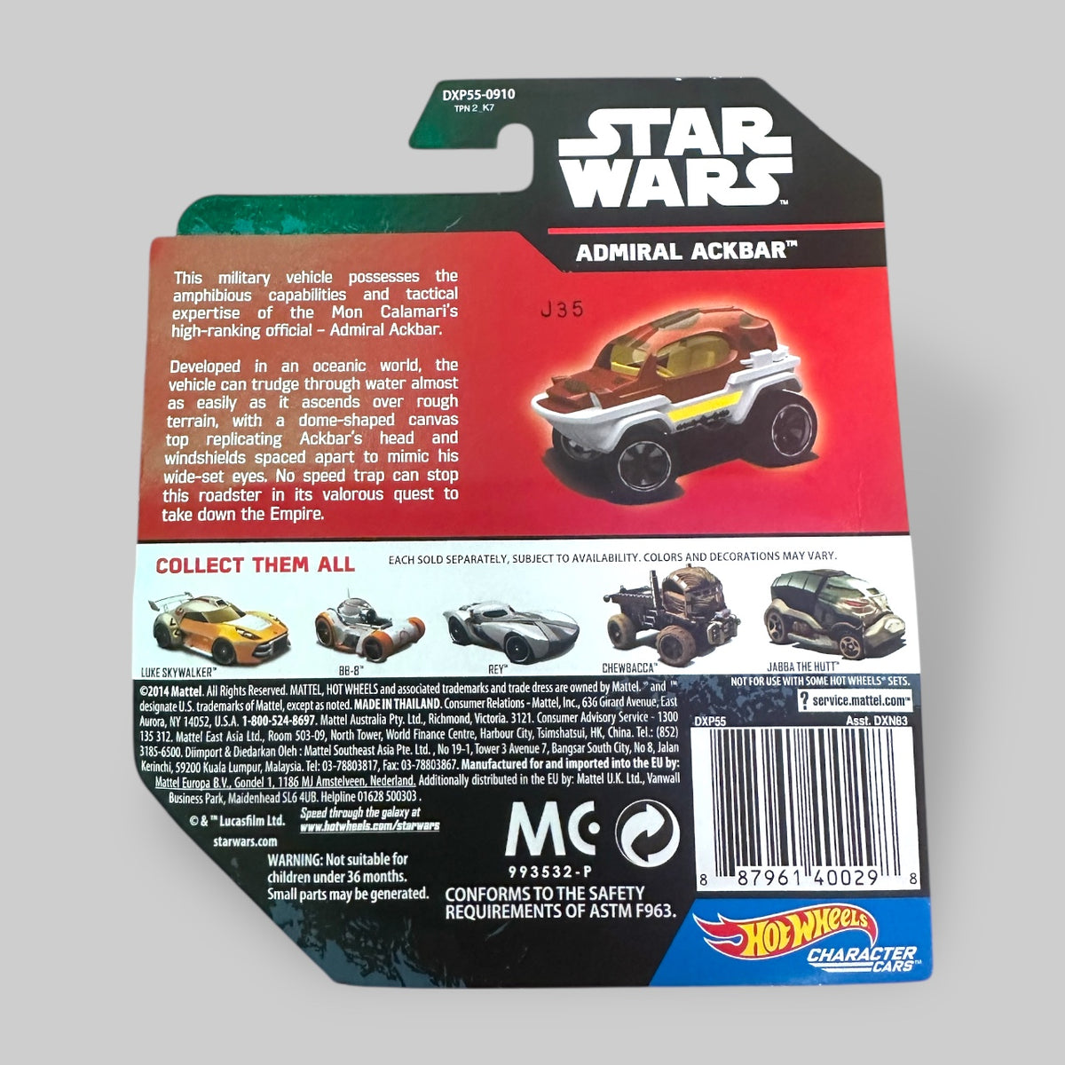 Hot Wheels Star Wars Character Car – Admiral Ackbar