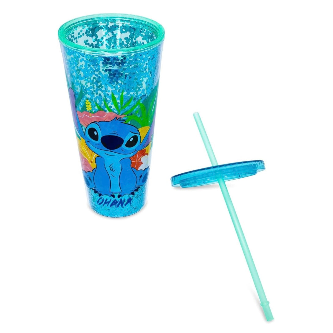 Lilo & Stitch 24oz. Plastic Cold Cup w/ Lid and Topper Straw