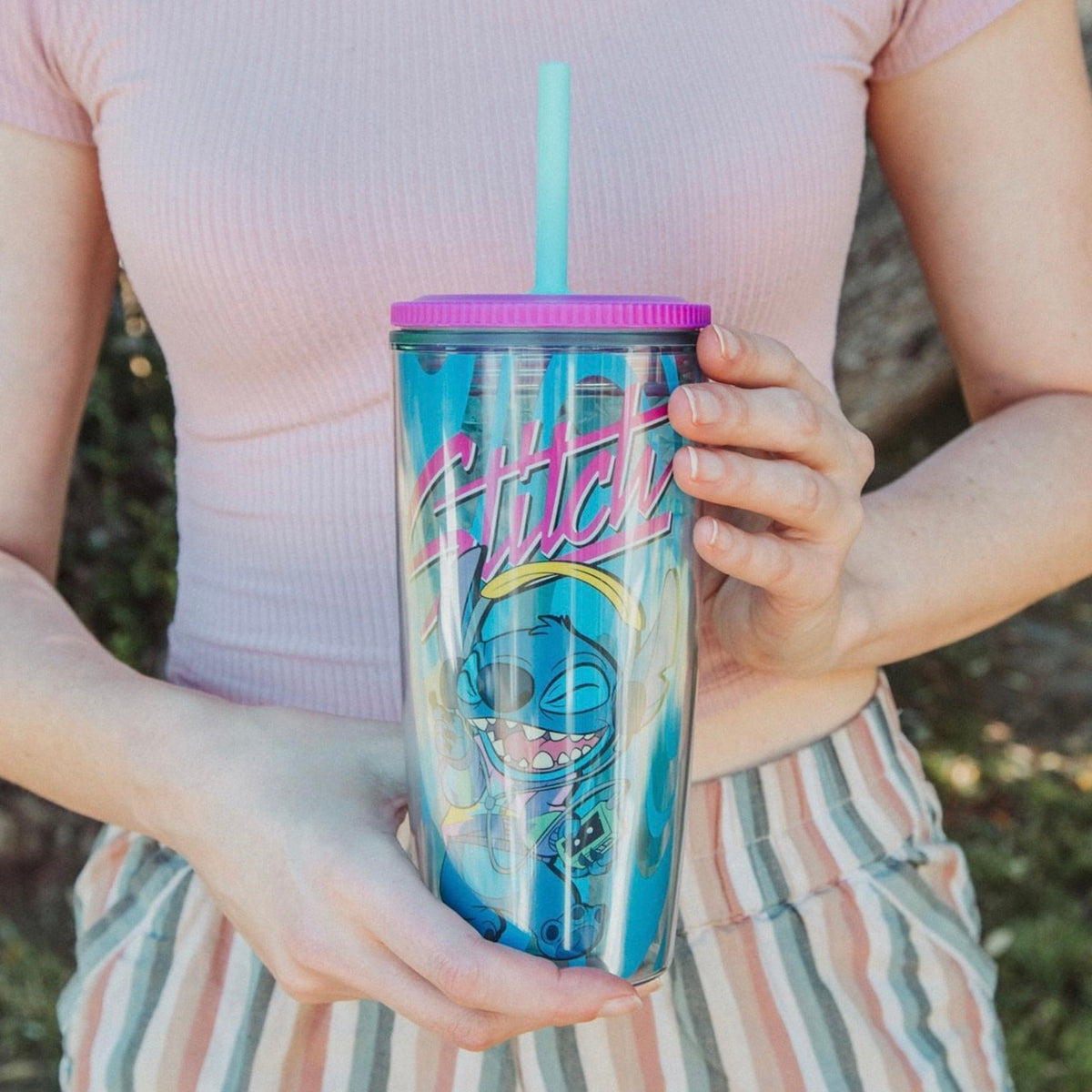 Disney Stitch Ohana Plastic Tumbler with Lid and Straw 32 oz Cup – Lonestar  Finds