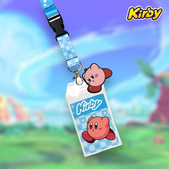 Kirby Nintendo Lanyard Keychain ID Holder With Charm
