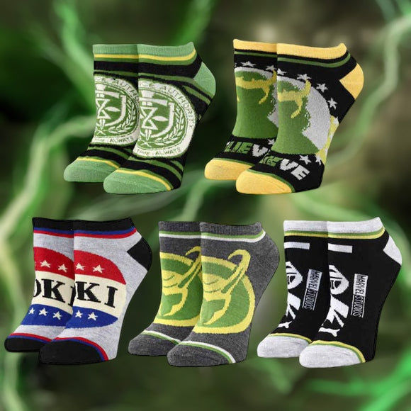 Marvel Loki Campaign Set of 5 Ankle Character Socks!