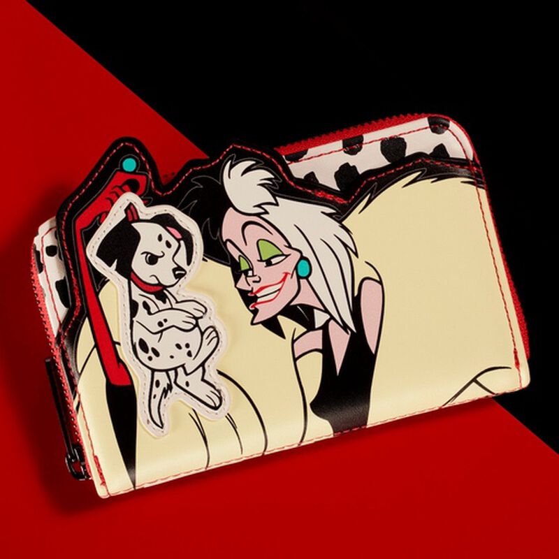 Disney 101 Dalmatians Cruella De Vill Purse Wallet Black