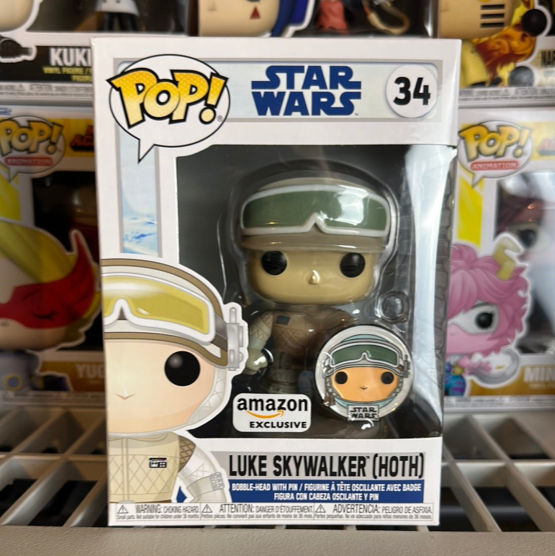Funko POP! Star Wars Luke Skywalker Hoth with Pin Exclusive Figure #34
