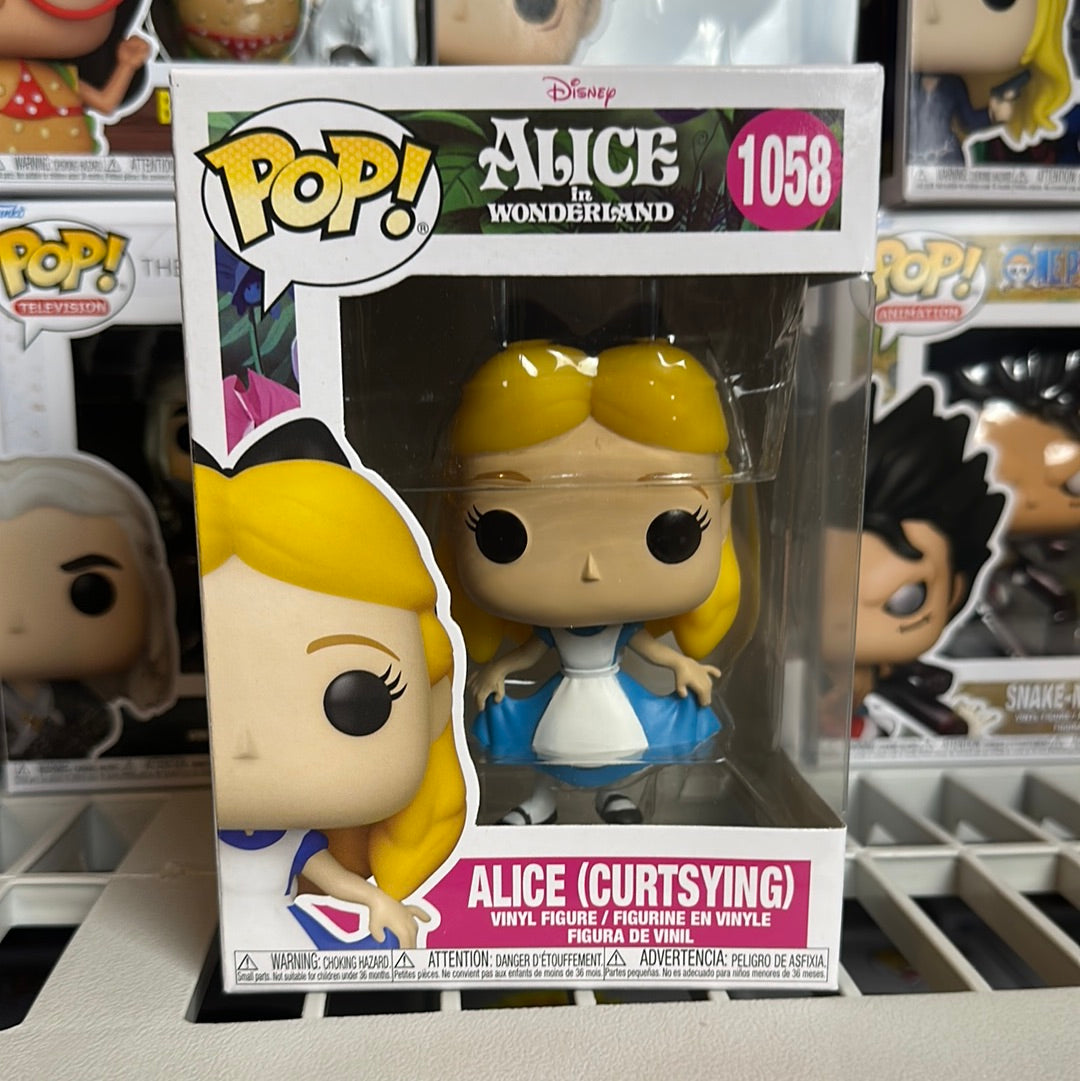 Funko POP! Disney Alice in Wonderland - Alice (Curtsying) #1058 [Black  Light] Funko Shop Exclusive