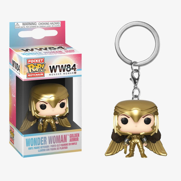 Funko POP! WW84 Wonder Woman in Golden Armor Keychain!