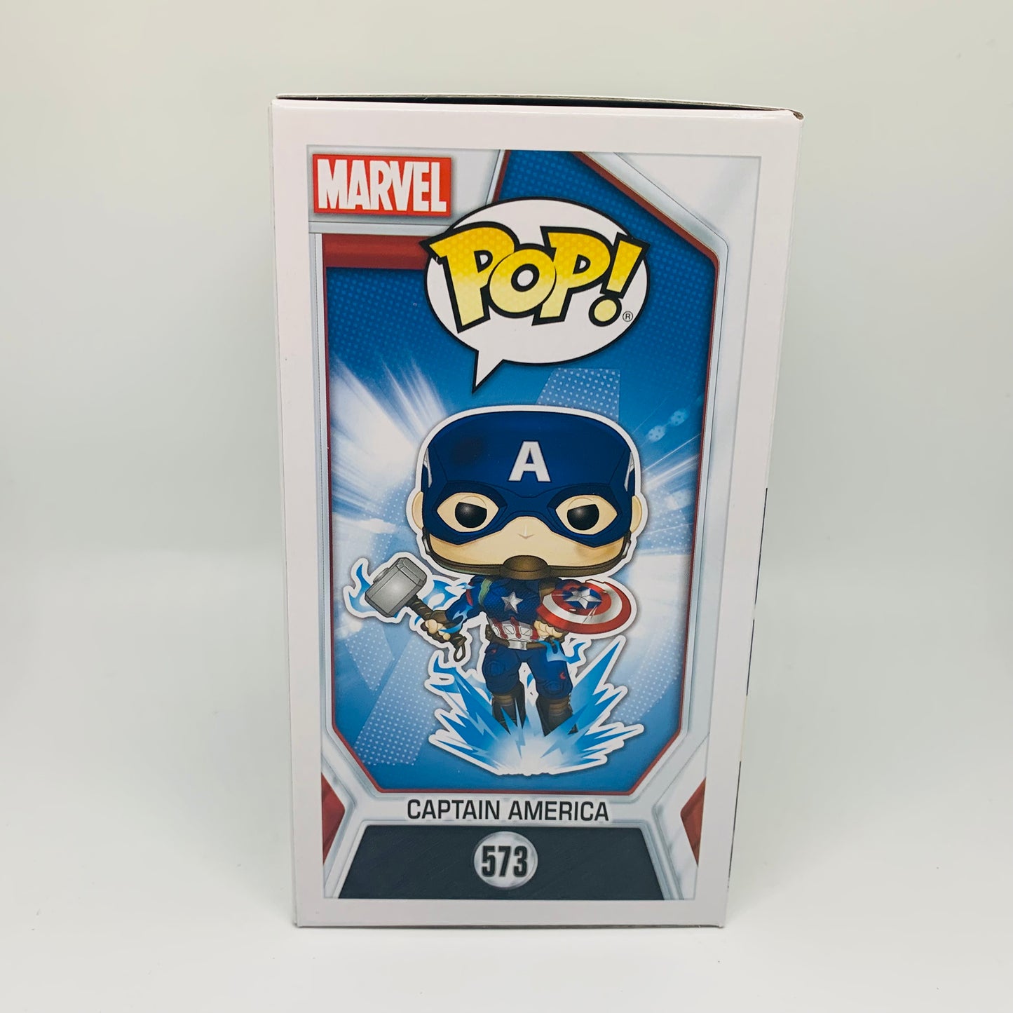 Funko Pop! Marvel Avengers Endgame Captain America w/ Broken Shield and Mjolnir Figure #573!