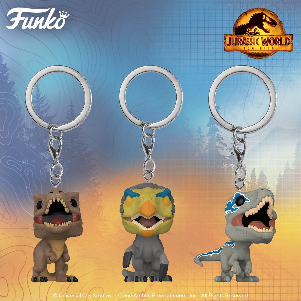 Funko Keychain Jurassic World Action Figure Blue Velociraptor