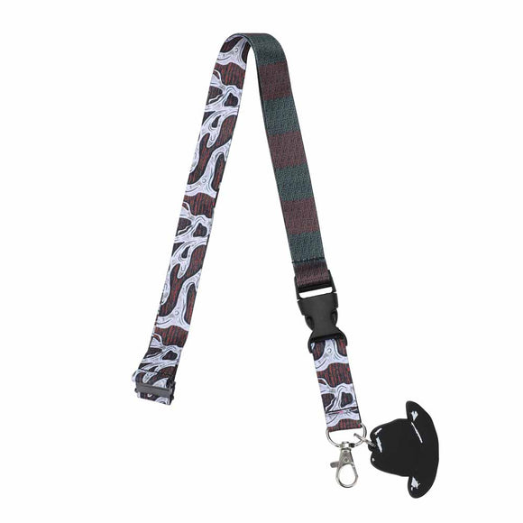 Nightmare On Elm Street Freddy Krueger Lanyard With Charm and Card Holder