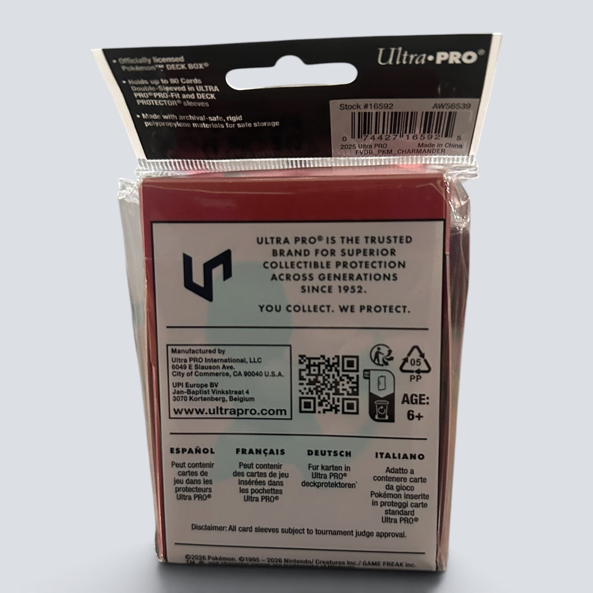 Ultra Pro Pokemon Charmander Full View Deck Box