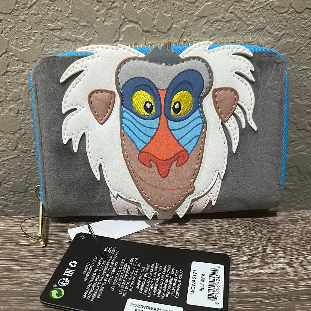 Purchases Disney Loungefly Rafiki Flocked Bag and Wallet