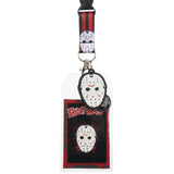 Friday the 13th Jason Lanyard With Charm Card Holder and Sticker