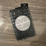 Star Wars Death Star with Galaxy Stars Vegan Leather Wallet ID Card Holder