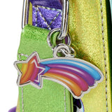 Loungefly Lisa Frank Holographic Glitter Color Block Crossbody Bag