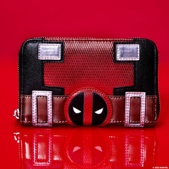 Loungefly Marvel Metallic Deadpool Cosplay Zip Around Wallet