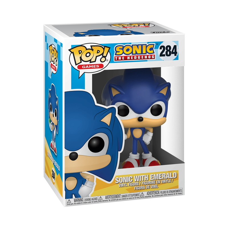 Funko Pop! Games Classic Sonic The Hedgehog With Emerald Figure #284!