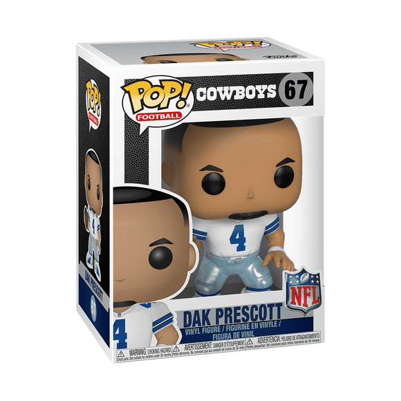 Funko POP! NFL Football Dak Prescott Dallas Cowboys White Home Uniform Figure #67!