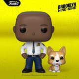 Funko Pop! Brooklyn Nine Nine Captain Ray Holt with Cheddar Figure #1626!