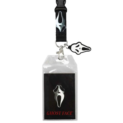 Scream Ghost Face Lanyard With Charm and Card Holder