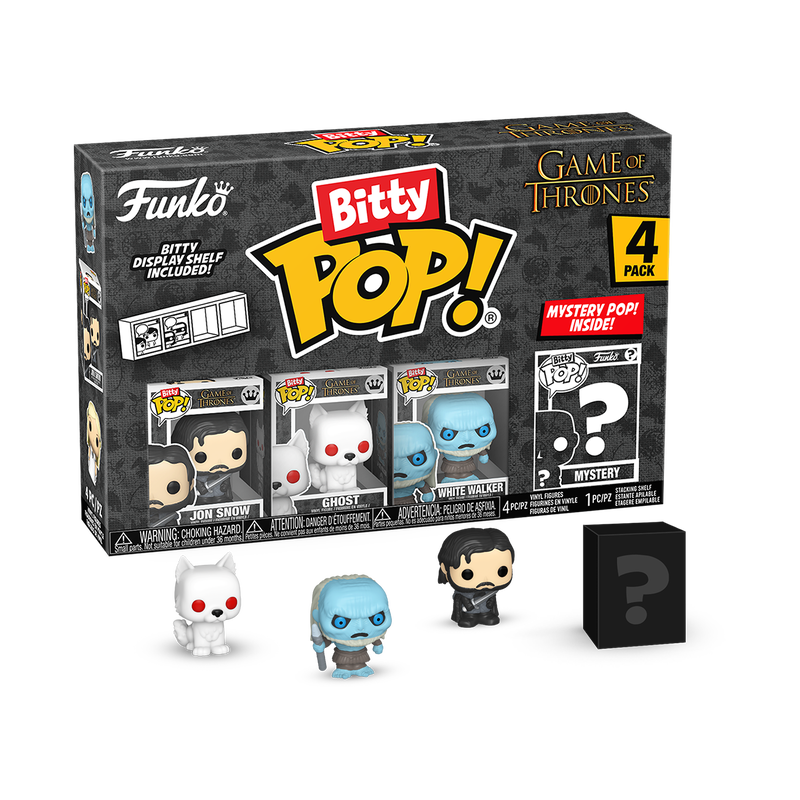 Funko Bitty Pop! Set Game of Thrones Jon Snow, Ghost, & White Walker with Mystery Pop!