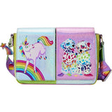 Loungefly Lisa Frank Holographic Glitter Color Block Crossbody Bag