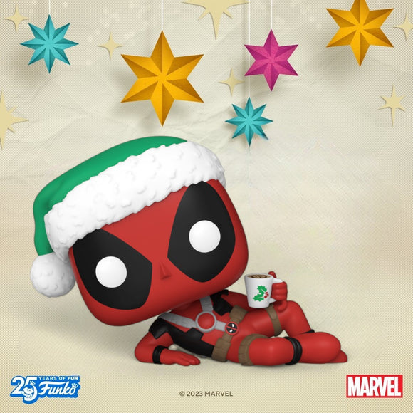 Funko POP! Marvel Holiday Deadpool with Hot Chocolate #1442!