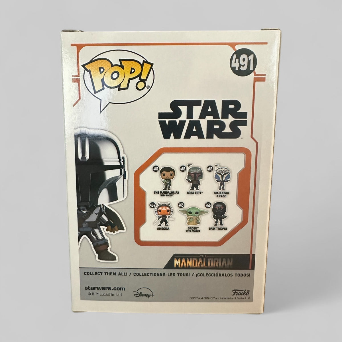 Funko POP! Star Wars Mandalorian With Dark Saber Exclusive Glow Figure #491!