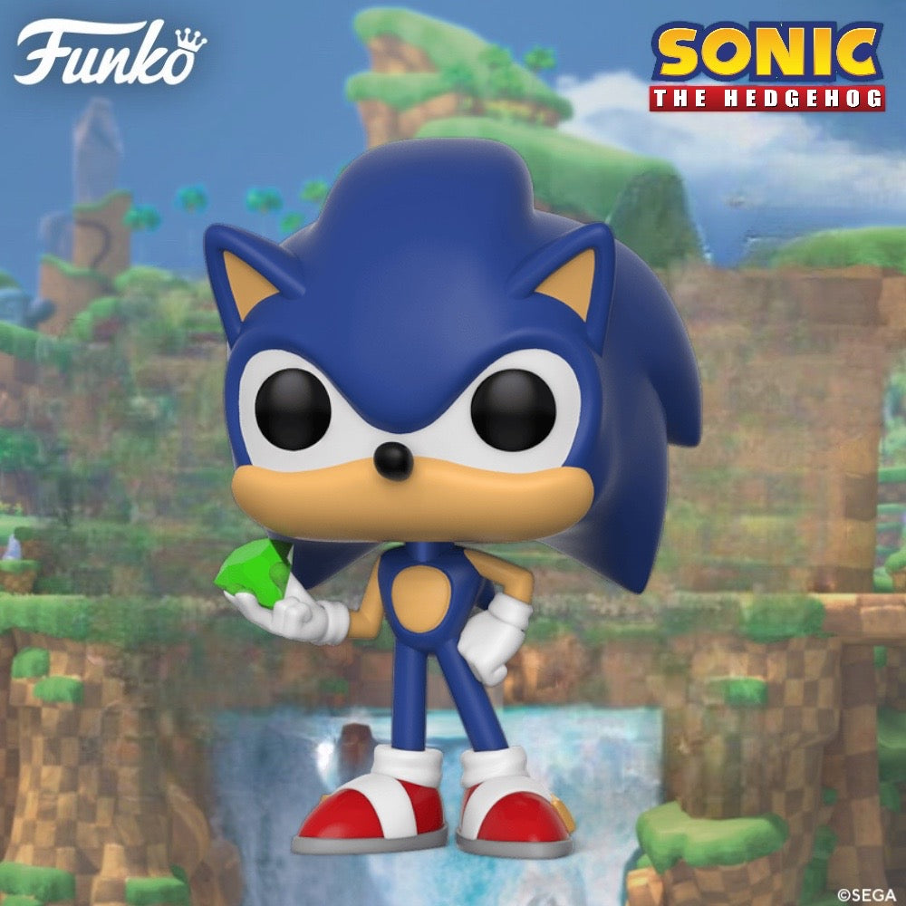 Funko Pop! Games Classic Sonic The Hedgehog With Emerald Figure #284!