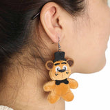 Five Nights at Freddy's FNAF Freddy Fazbear Plush Earrings