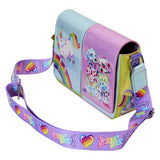 Loungefly Lisa Frank Holographic Glitter Color Block Crossbody Bag