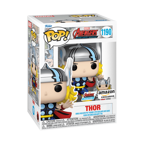 Funko Pop! Marvel Avengers 60th Comic Thor and Pin Exclusive #1190!