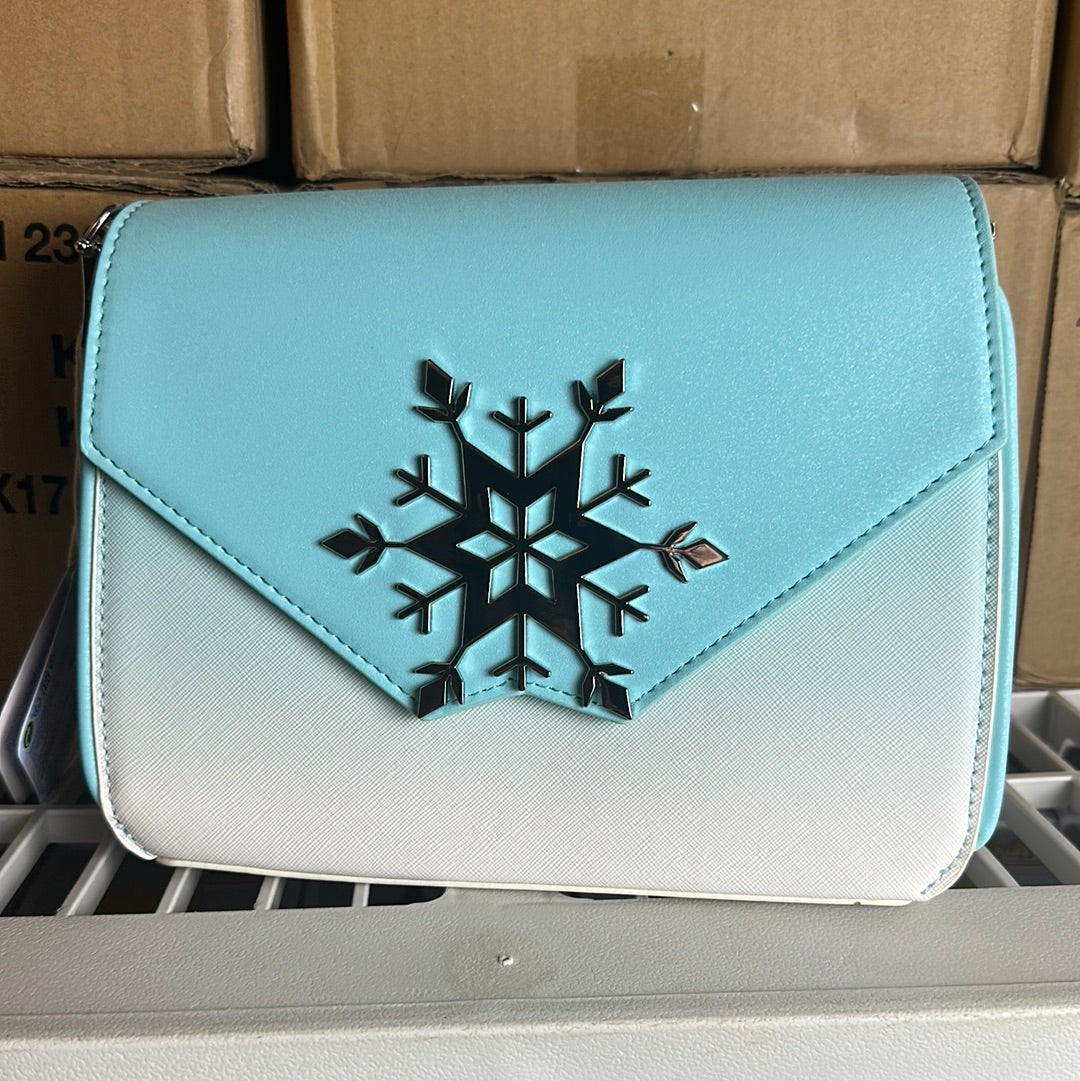 【Launge Fly】Exclusive-Elsa Snowflake Glitter Crossbody Bag Loungefly Exclusive - Elsa Snowflake Glitter Crossbody Bag