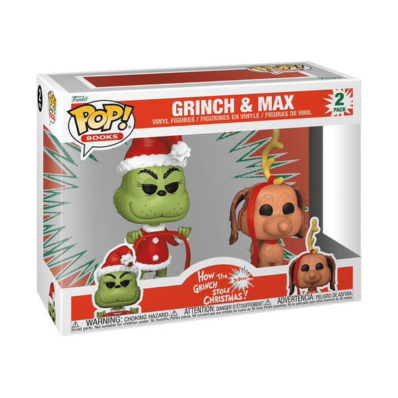 Funko Pop! Dr Seuss How the Grinch Stole Christmas Grinch & Max 2 Pack Figures!