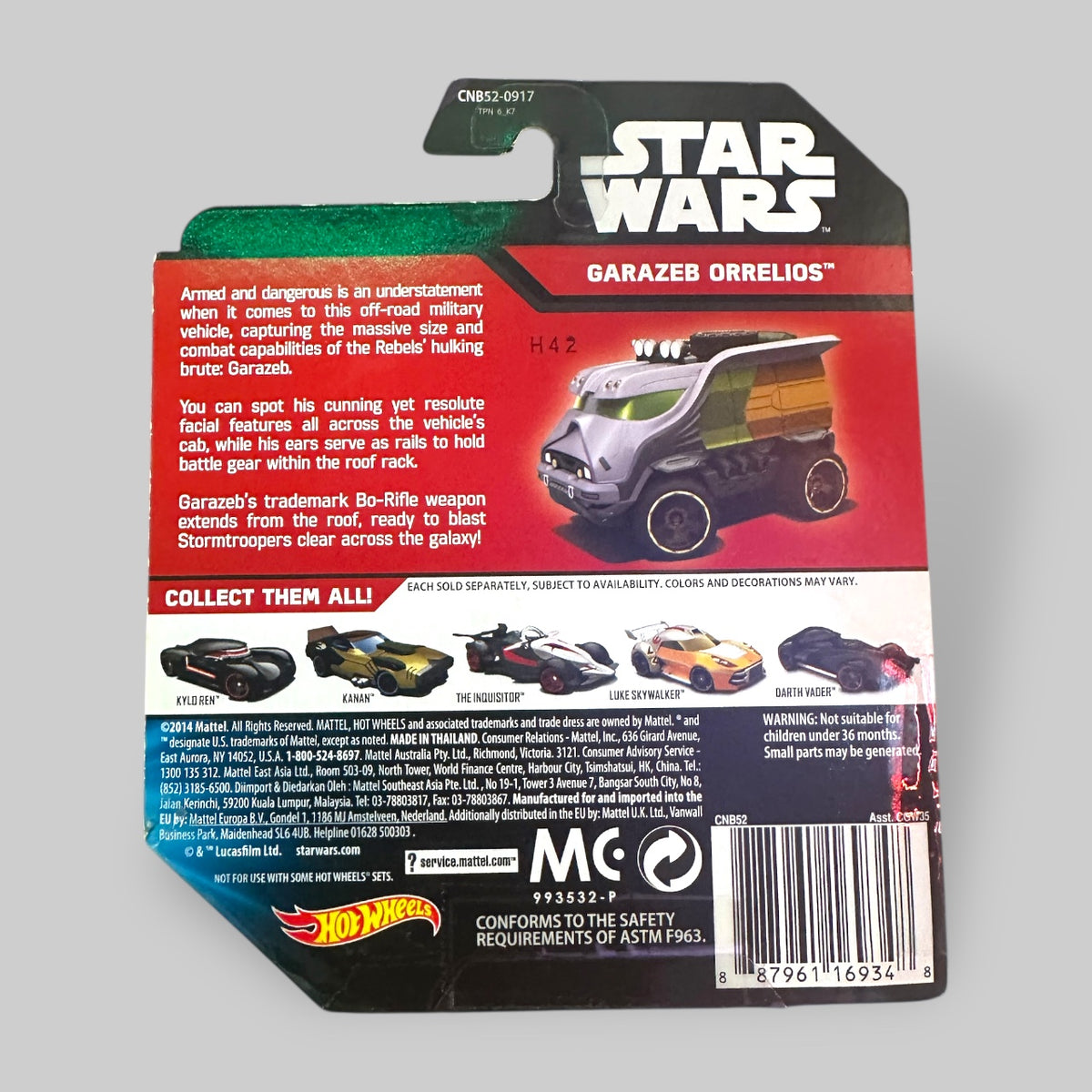 Hot Wheels Star Wars Rebels Character Cars Garazeb “Zeb” Orrelios