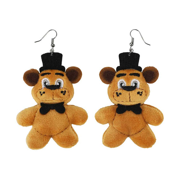 Five Nights at Freddy's FNAF Freddy Fazbear Plush Earrings