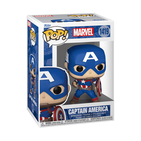 Funko POP! Marvel Captain America Classic with Shield Figure #1419!