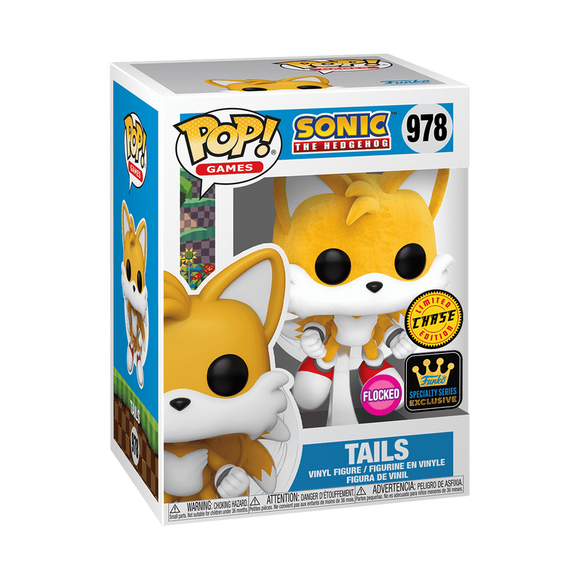 Funko Pop! Sonic The Hedgehog Tails Specialty Series Flocked Chase #978!