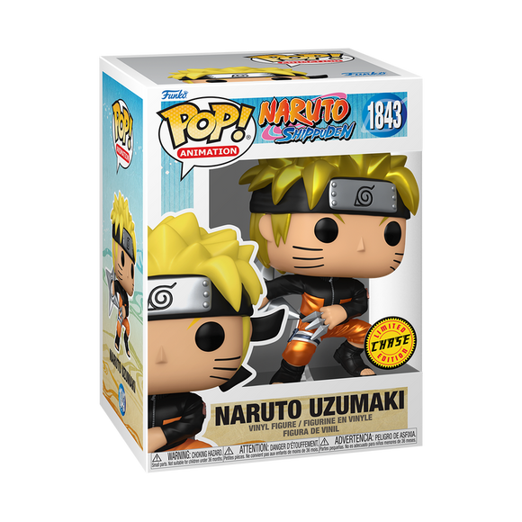 Funko POP! Anime Naruto Uzumaki with Kunai & Shuriken Metallic Chase #1843!