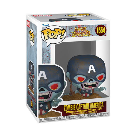 Funko Pop! Marvel Zombies Horror Zombie Captain America Figure #1554!
