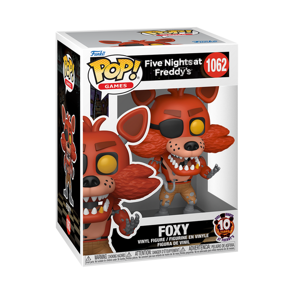 Funko POP! FNAF Five Nights At Freddy’s Foxy 10th Anniversary Figure #1062!