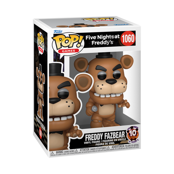 Funko POP! FNAF Five Nights At Freddy’s Freddy Fazbear 10th Anniversary Figure #1060!