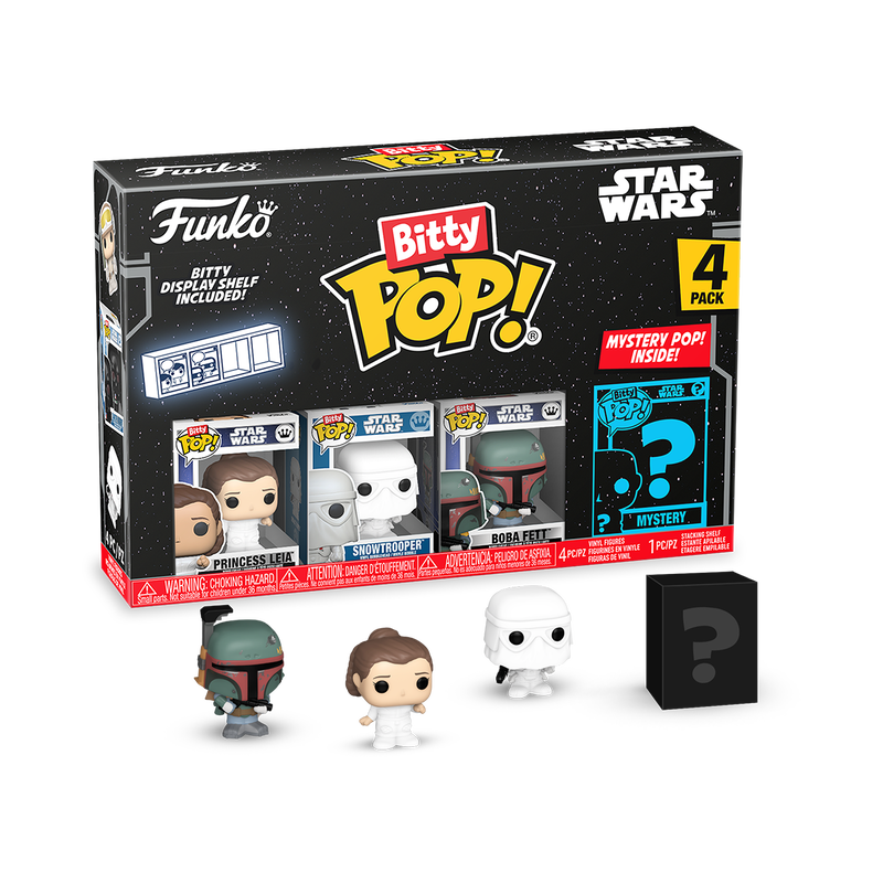 Funko Bitty Pop! Star Wars Empire Strikes Back Princess Leia, Snowtrooper, Boba Fett with Mystery Pop!